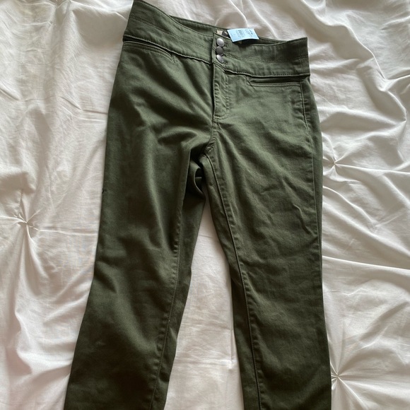NWT LOFT GREEN HIGH RISE SKINNY JEANS PANTS - Picture 2 of 3
